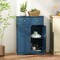 Navy Blue Sideboard Cabinet with Drawer Storage and Adjustable Shelving Bathroom or Living Room